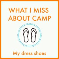What I miss about camp - my dress shoes graphic