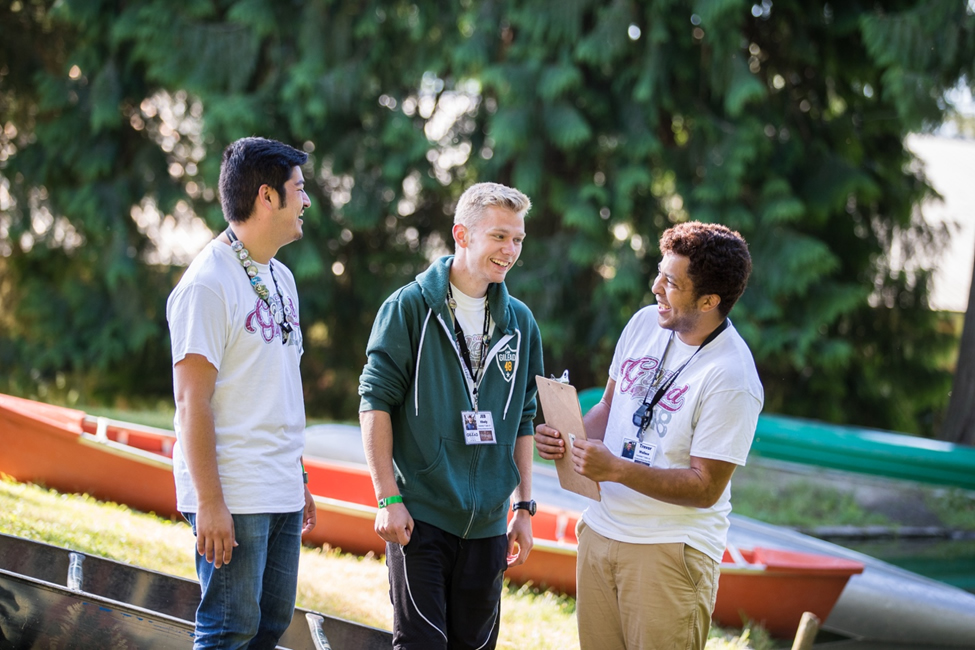 Your Dream Job Image of three young camp staff talking and laughing